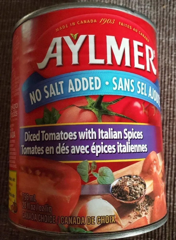 Diced Tomatoes With Italian Spices, No Salt Added