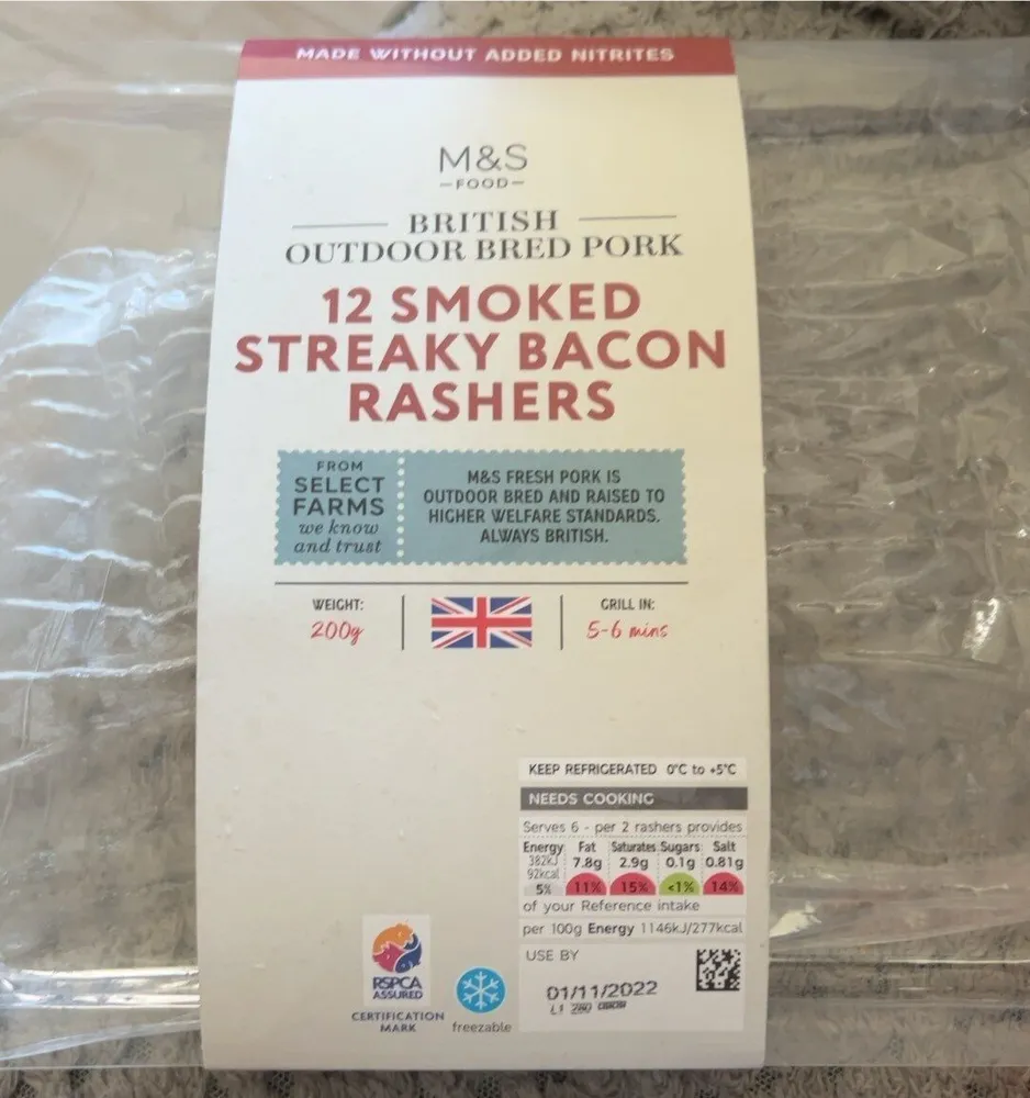 Smoked Streaky Bacon Rashers