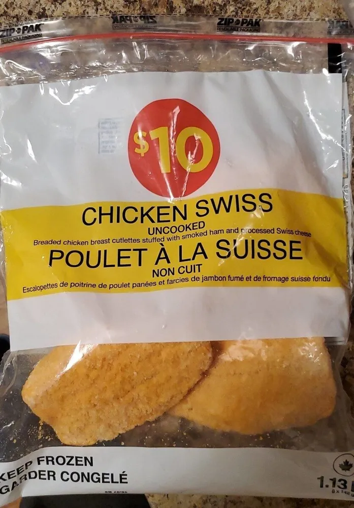 Chicken Swiss uncooked