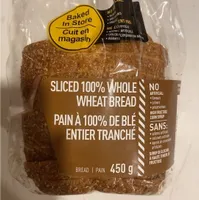 Sliced 100% Whole Wheat Bread