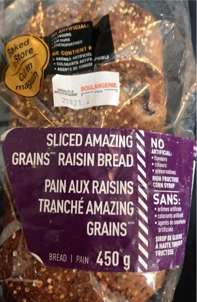 Pain aux raisins aux grains