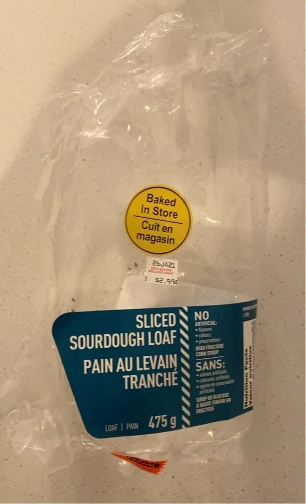 Pain au levain tranché