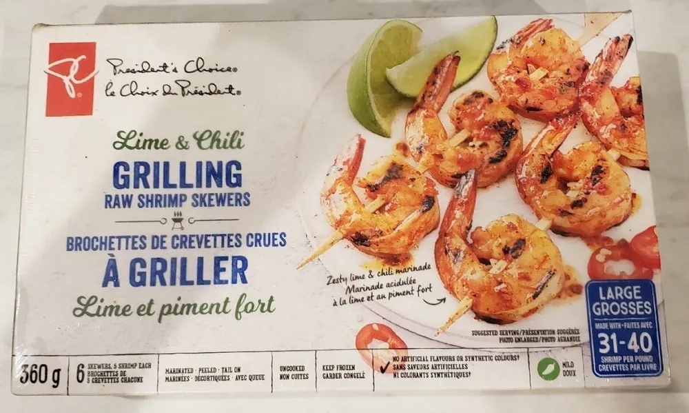 Lime & Chili raw shrimp skewers