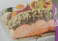 Crusted basil pesto Atlantic salmon