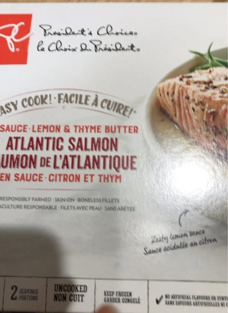 In sauce lemon & thyme butter atlantic salmon