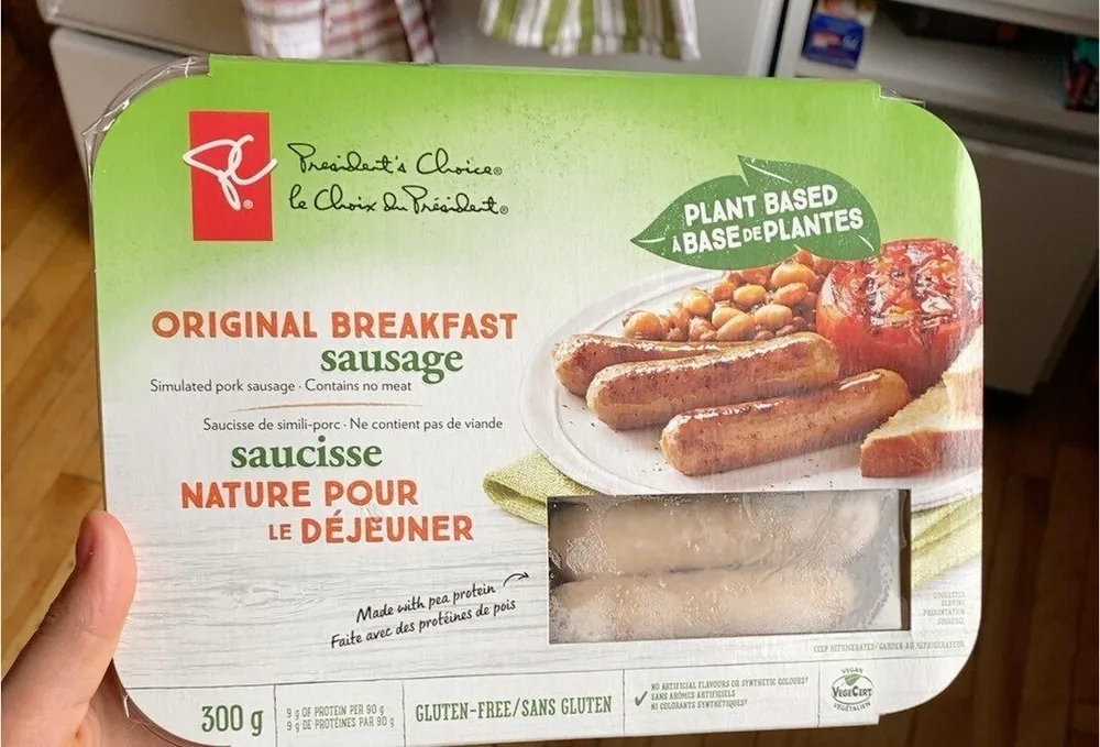 Saucisse nature pour le déjeuner à base de plantes