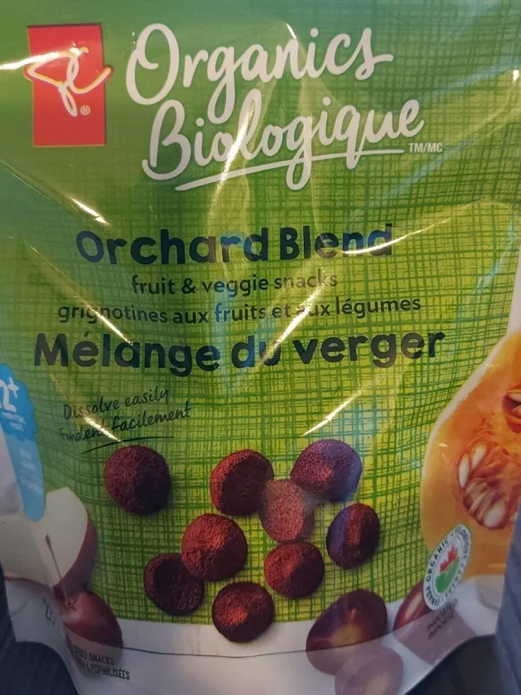 Grignotines aux fruits et aux légumes mélange du verger