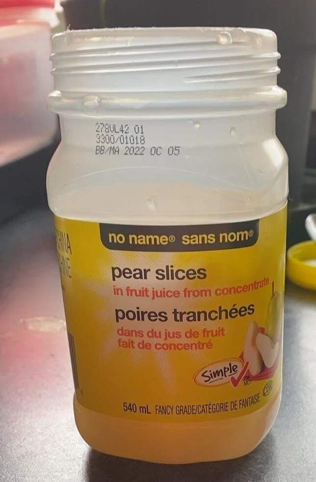 Pear slices