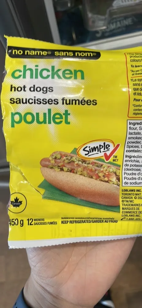 Saucisse hot-dog poulet