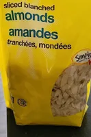 Amandes tranchées , mondées