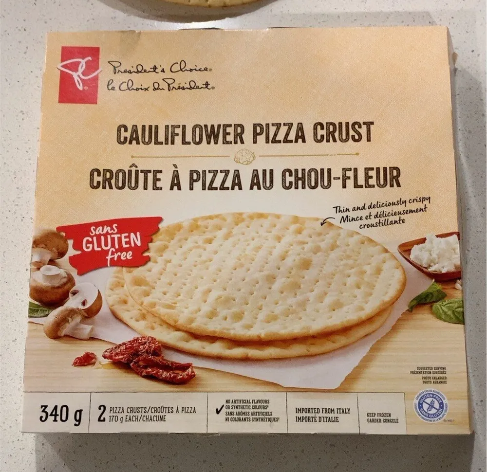 Croûte à pizza au chou-fleur