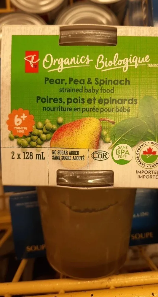 Poire pois et epinard