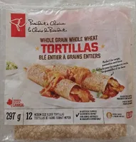 Whole grain whole wheat medium-sized soft tortillas