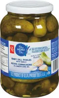 Baby dill pickles with garlic