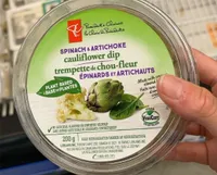 Trempette de chou-fleur epinards et artichauts