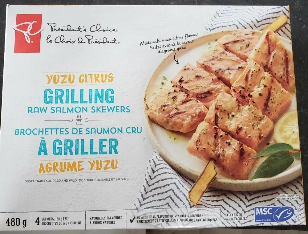 Yuzu Citrus Grilling raw salmon skewers