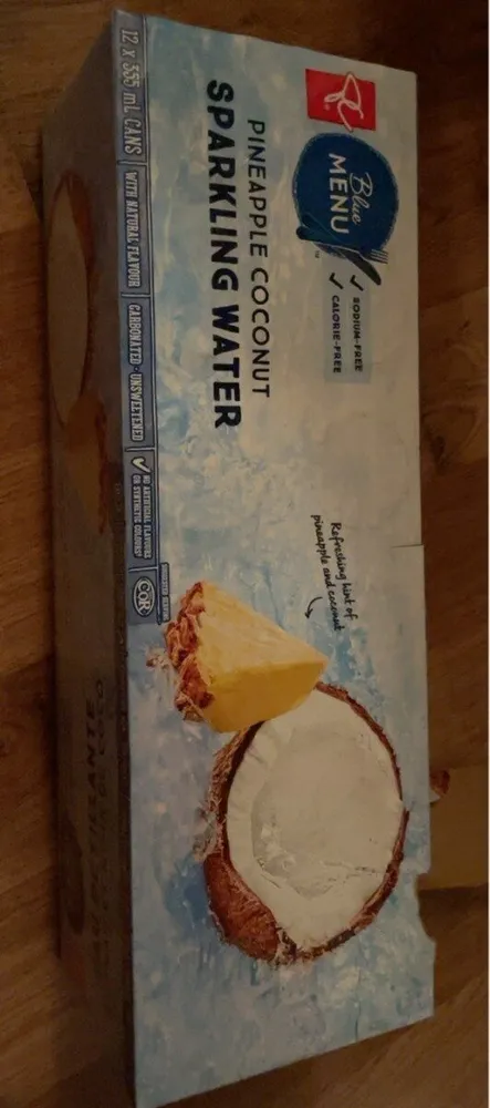 Pineapple coconut sparkling water