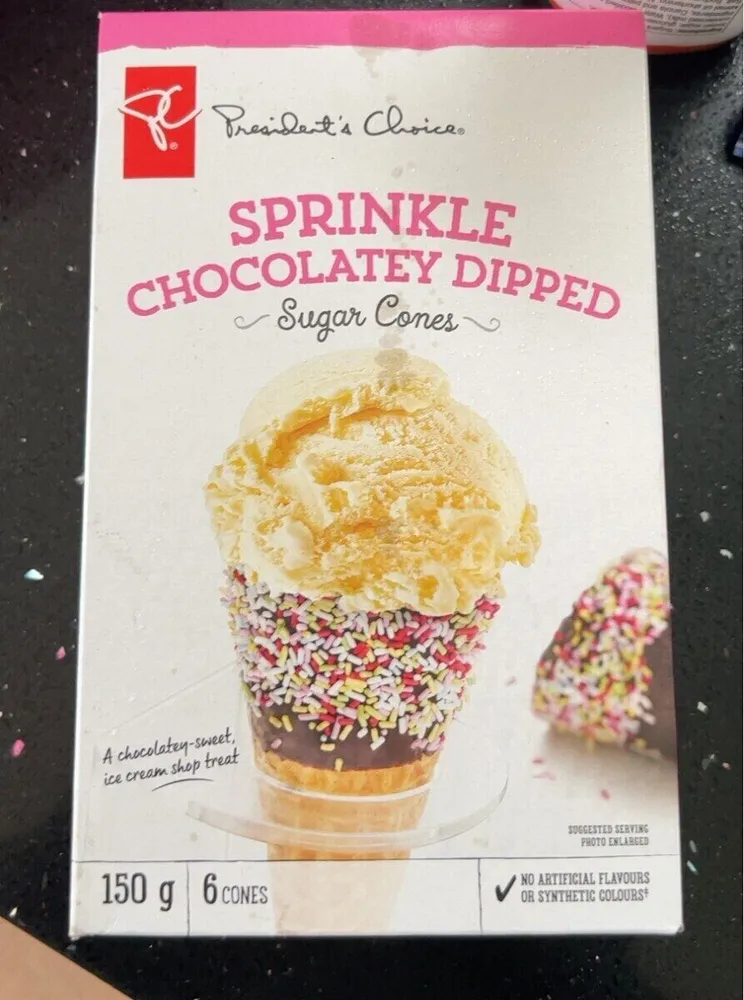 Sprinkle Chocolately Dipped Sugar Cones
