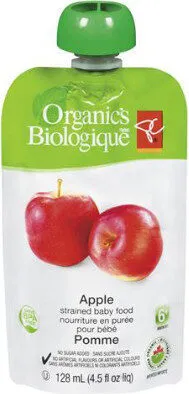 Apple strained baby food