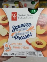 Squeeze fruit snacks apple peach