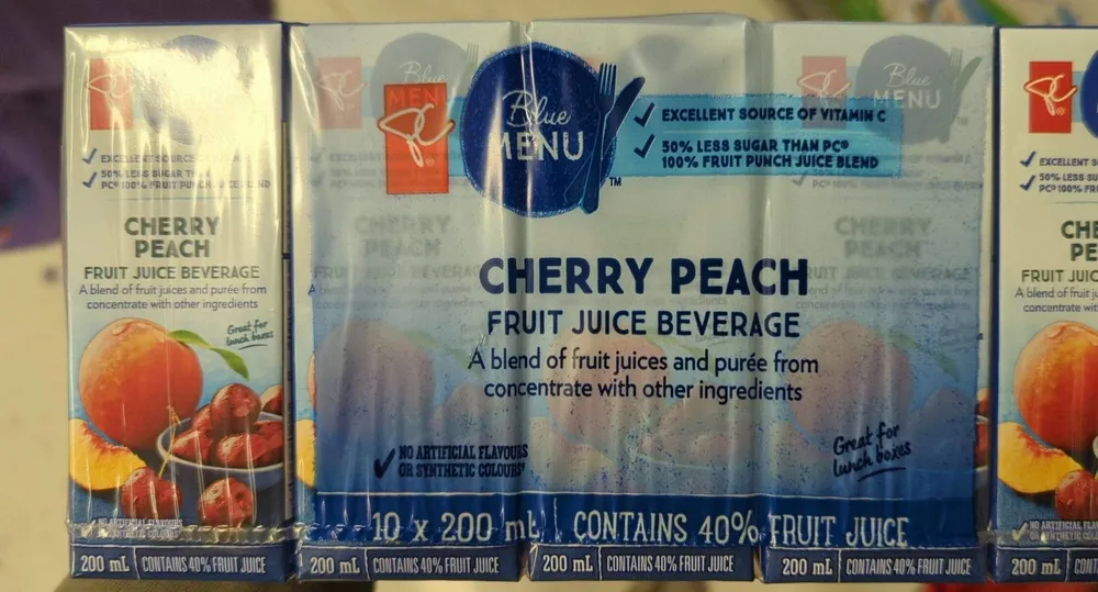 Cherry Peach fruit juice beverage