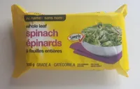 Whole leaf frozen spinach