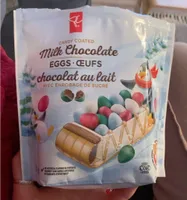 Candy coated milk chocolate eggs