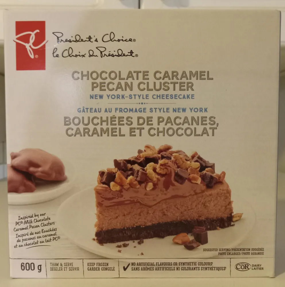Chocolate Caramel Pecan Cluster New York-Style Cheesecake