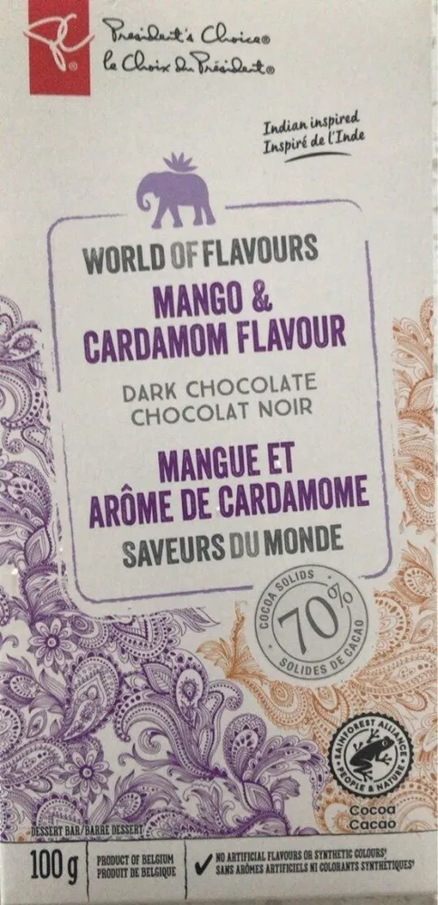 Mango & Cardamom Flavour Dark Chocolate