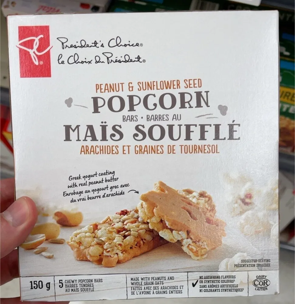 Peanut and sunflower seed popcorn