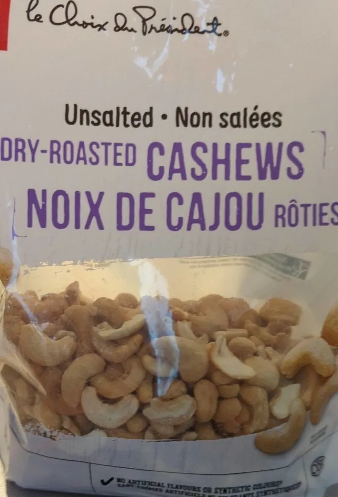 Unsalted dry-roasted cashews