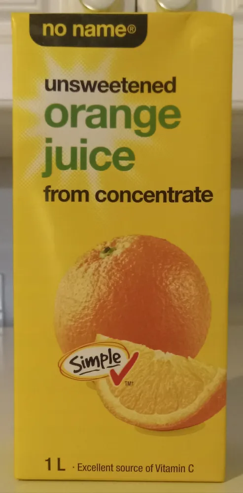 Unsweetened Orange Juice from Concentrate
