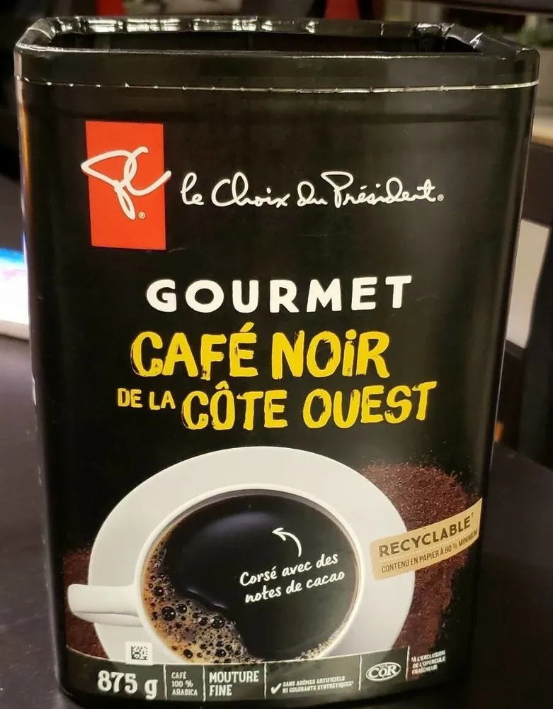Gourmet café noir de la côte ouest