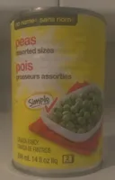 Peas in Assorted Sizes