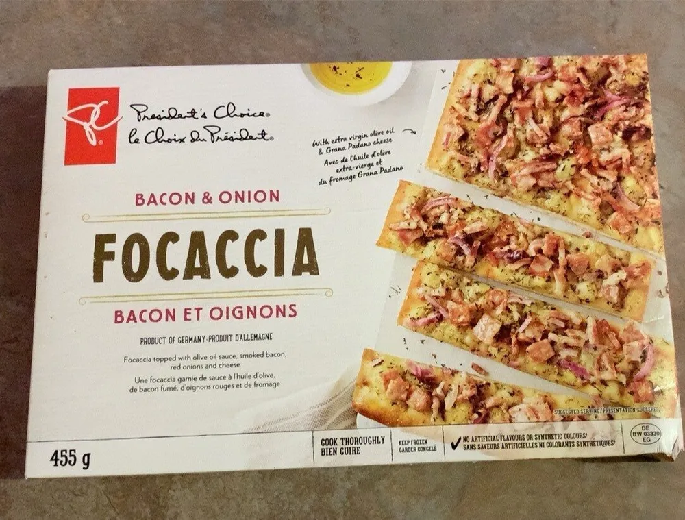Focaccia baccon et oignons