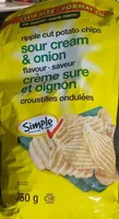 ripple cut potato chips sour cream & onion flavour