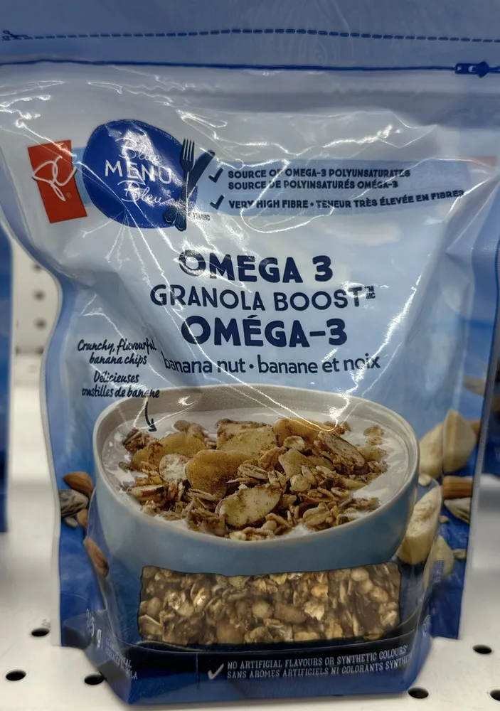 Granola boost with omega banana nut granola cereal