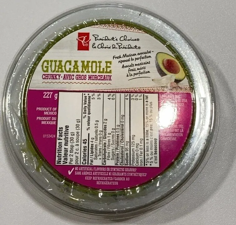 Guacamole avec gros morceaux