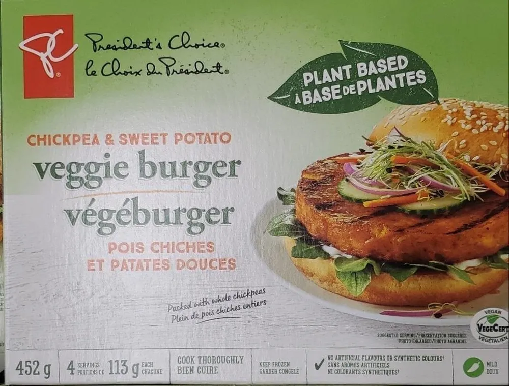 Vegeburger pois chiches et patates douces