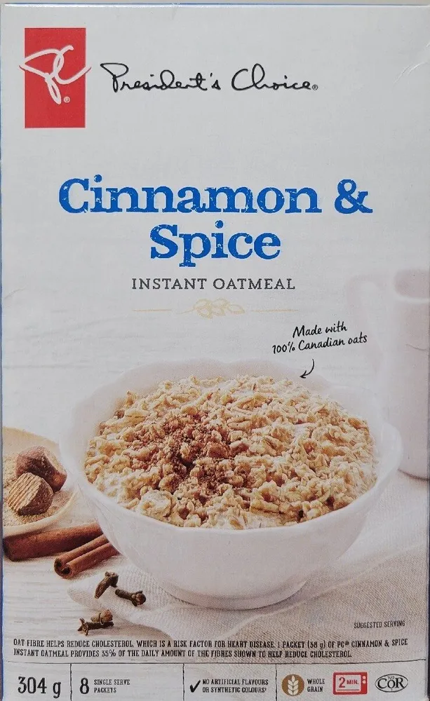 Cinnamon and Spice Instant Oatmeal