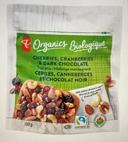 Cherries cranberries & dark chocolate trail mix