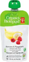 Banana & raspberry strained baby food