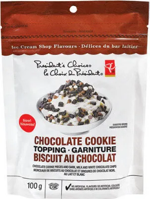 Ice cream shop flavours chocolate cookie topping