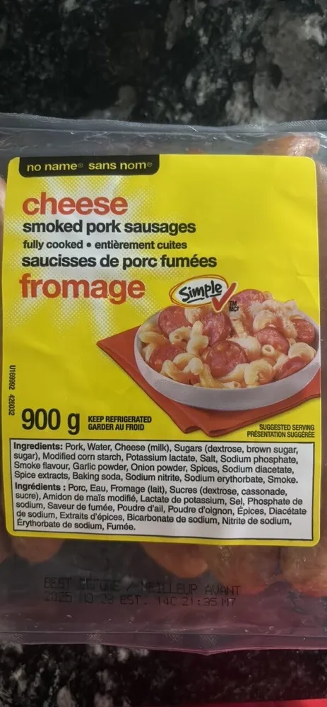 cheese smoked pork sausages