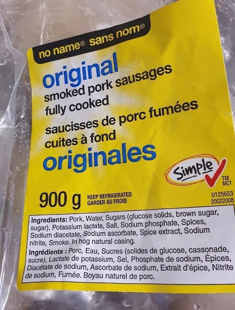 Saucisses de porc fumées