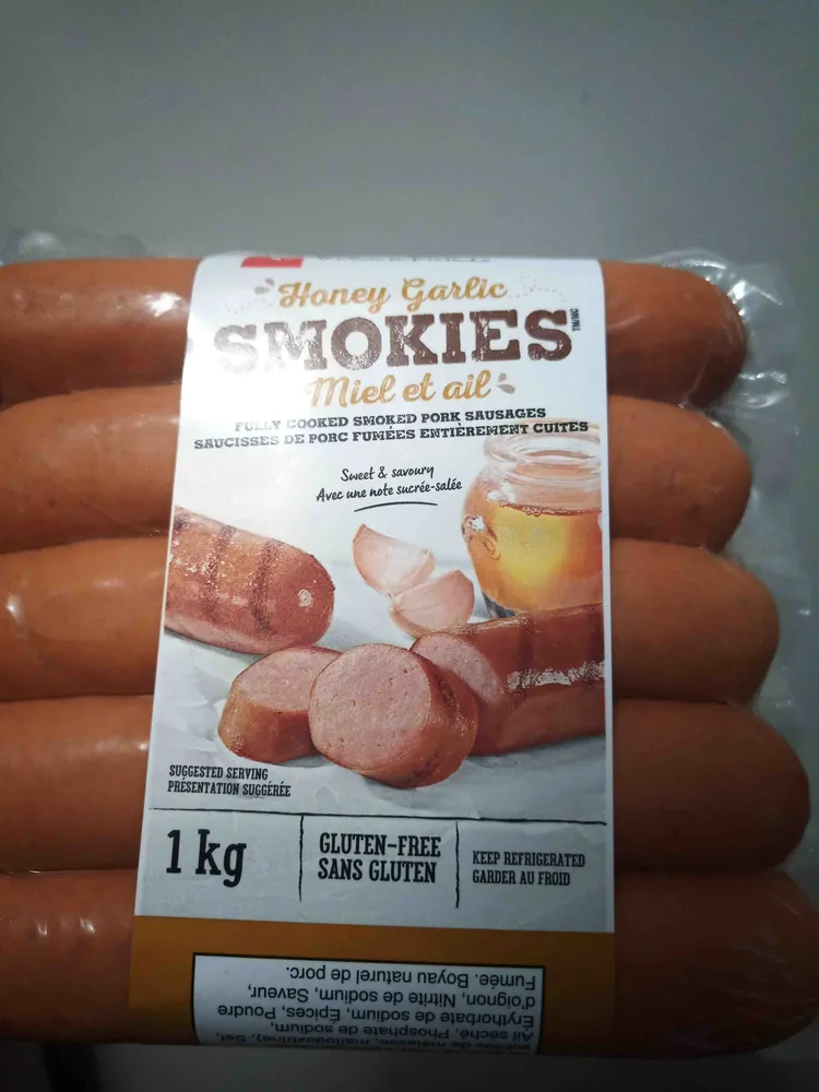 Honey garlic Smokies - fully cooked smoked pork sausages - gluten free