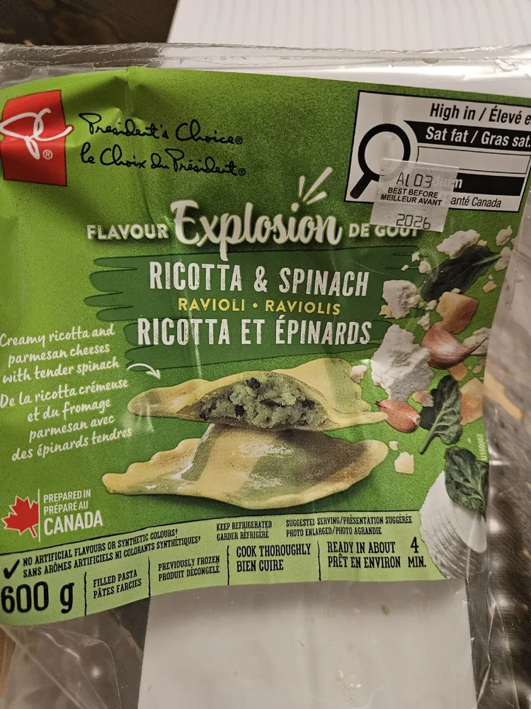 Ricotta And Spinach Ravioli