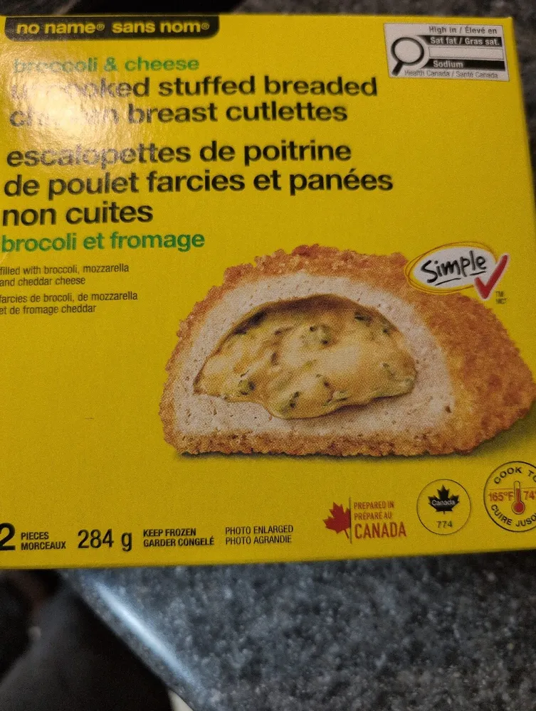 Uncooked Stuffed Breaded Chicken Breast