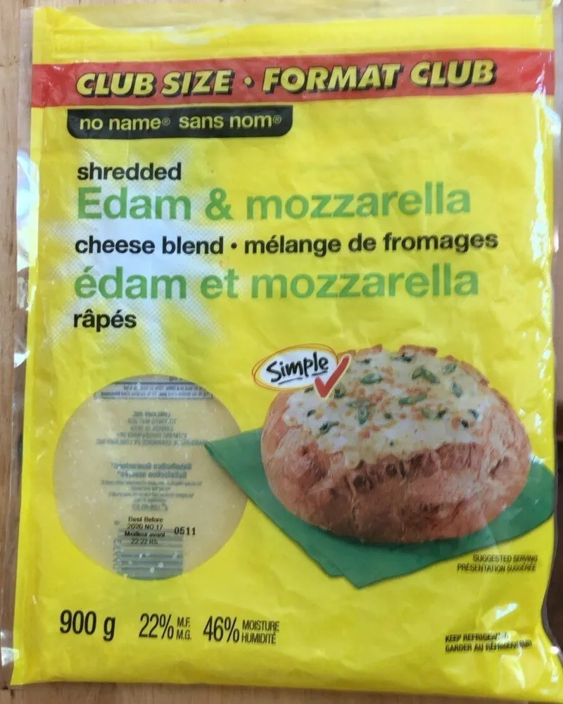 Édam et mozzarella râpés
