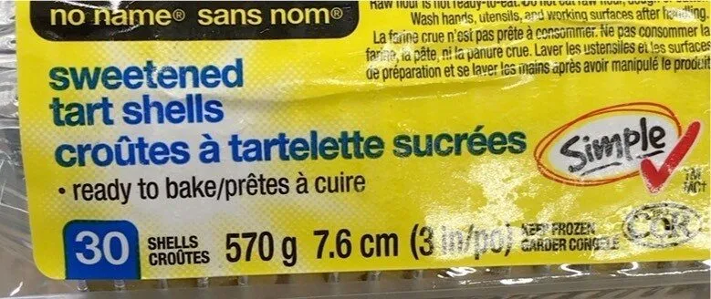 Croutes à tartelette sucrées